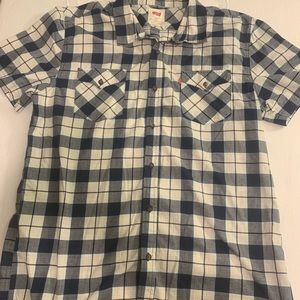 Levi’s mens button down shirt two pockets plaid short sleeve size XXL